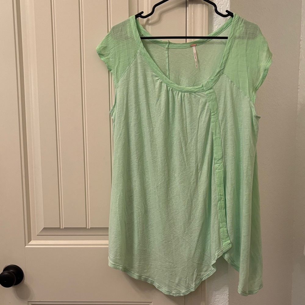 Free People We The Free Oversized Tee Green Short Sleeve Medium